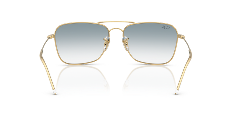 Ray-Ban CARAVAN REVERSE in Arista Gold / Clear Gradient Blue (001/79) - Temple Detail