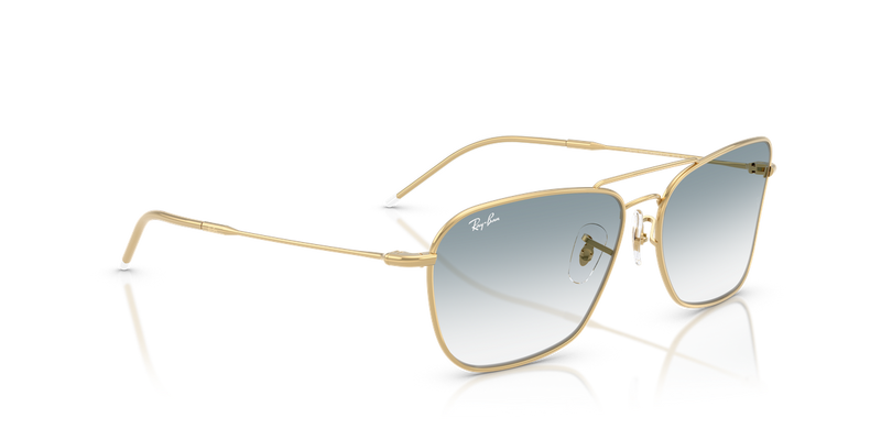 Ray-Ban CARAVAN REVERSE in Arista Gold / Clear Gradient Blue (001/79) - Alternate View