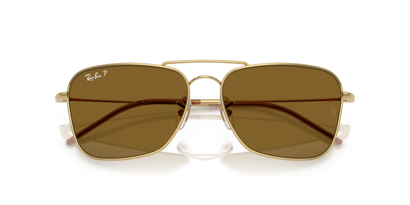Ray-Ban CARAVAN REVERSE in Arista Gold / Polarized Dark Brown (001/83) - Alternate View
