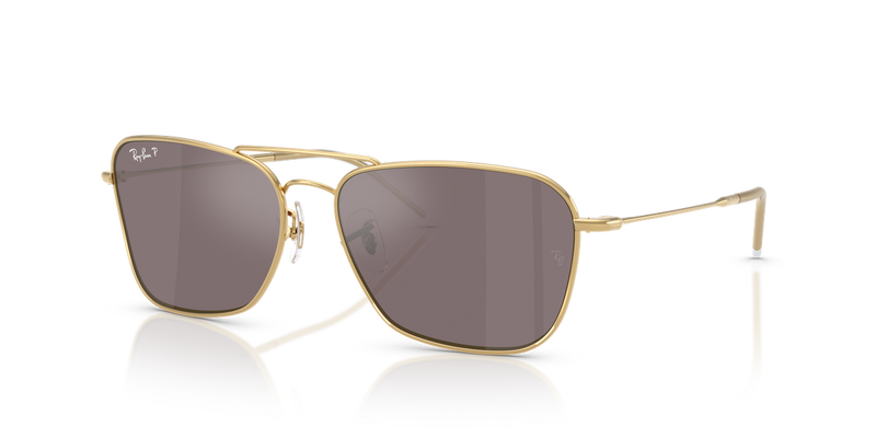 Ray-Ban CARAVAN REVERSE in Arista Gold / Polarized Pink (001/LB) - Alternate View