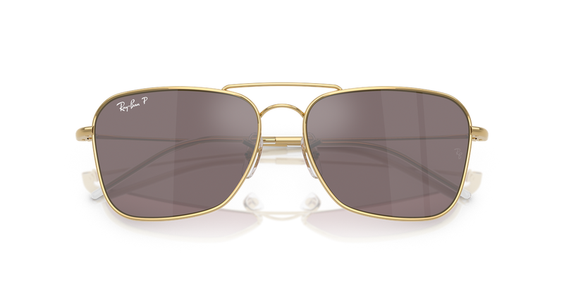 Ray-Ban CARAVAN REVERSE in Arista Gold / Polarized Pink (001/LB) - Alternate View