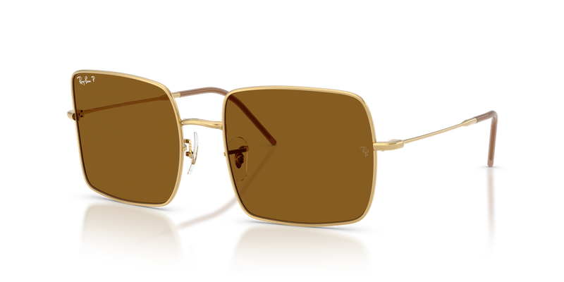 Ray-Ban SQUARE REVERSE in Arista Gold / Dark Brown Polarized (001/83) - Alternate View