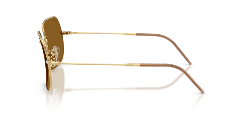 Ray-Ban SQUARE REVERSE in Arista Gold / Dark Brown Polarized (001/83) - Alternate View