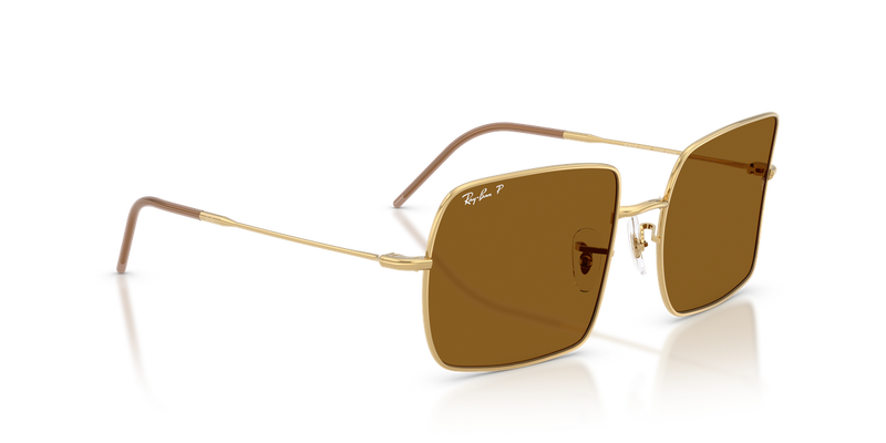 Ray-Ban SQUARE REVERSE in Arista Gold / Dark Brown Polarized (001/83) - Alternate View
