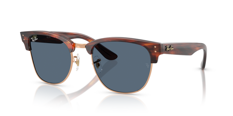 Ray-Ban CLUBMASTER REVERSE in Striped Havana On Rose Gold / Dark Blue (13983A) - Alternate View