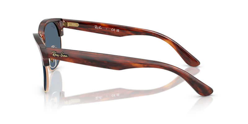Ray-Ban CLUBMASTER REVERSE in Striped Havana On Rose Gold / Dark Blue (13983A) - Alternate View