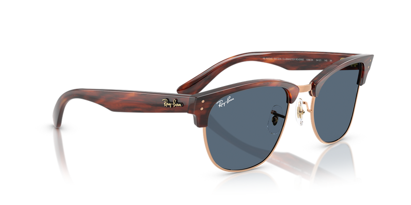 Ray-Ban CLUBMASTER REVERSE in Striped Havana On Rose Gold / Dark Blue (13983A) - Alternate View