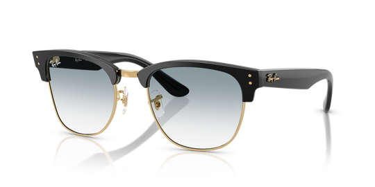 Ray-Ban CLUBMASTER REVERSE - Black On Gold / Clear Gradient Blue (667779)