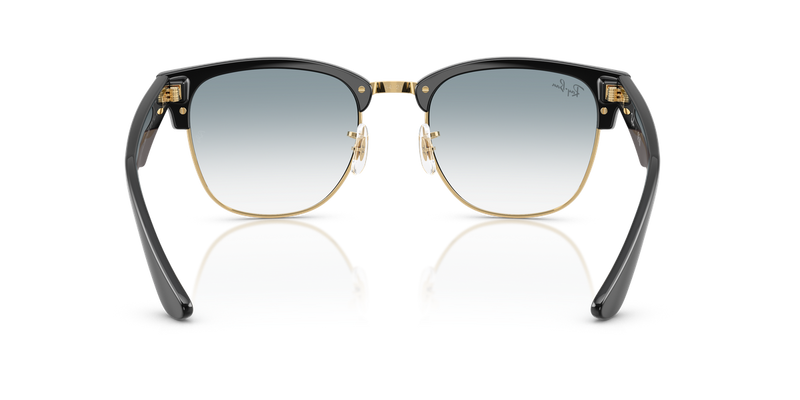 Ray-Ban CLUBMASTER REVERSE in Black On Gold / Clear Gradient Blue (667779) - Temple Detail