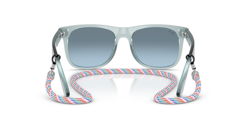 Ray-Ban Junior JUNIOR JUSTIN in Transparent Blue - Temple Detail