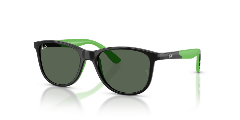 Ray-Ban Junior 0RJ9077S in Black & Rubber Green - Alternate View