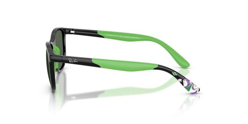 Ray-Ban Junior 0RJ9077S in Black & Rubber Green - Alternate View