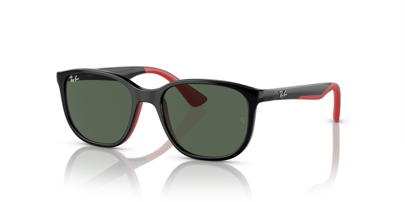 Ray-Ban Junior 0RJ9078S in Black On Red - Front View