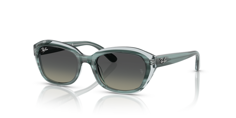 Ray-Ban Junior 0RJ9081S in Striped Green On Transparent Green - Alternate View