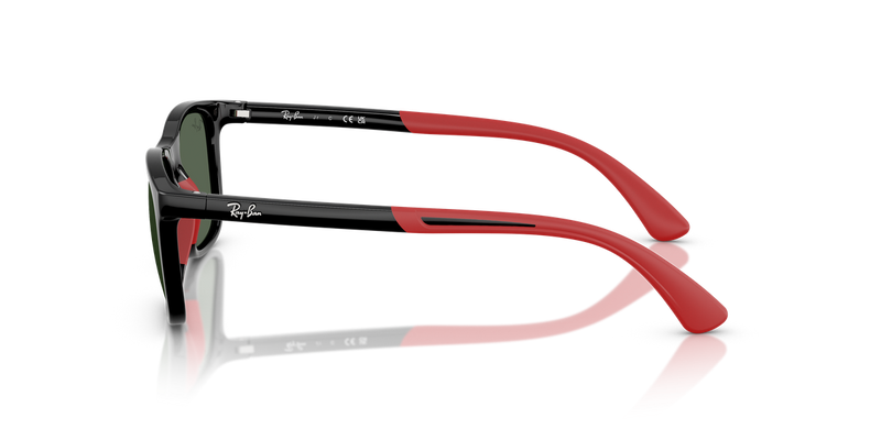 Ray-Ban Junior 0RJ9084S in Black On Rubber Red - Back View