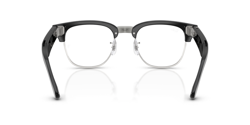 Ray-Ban Meta Audio Clubmaster Optics in Black on Silver (2000) - Back View