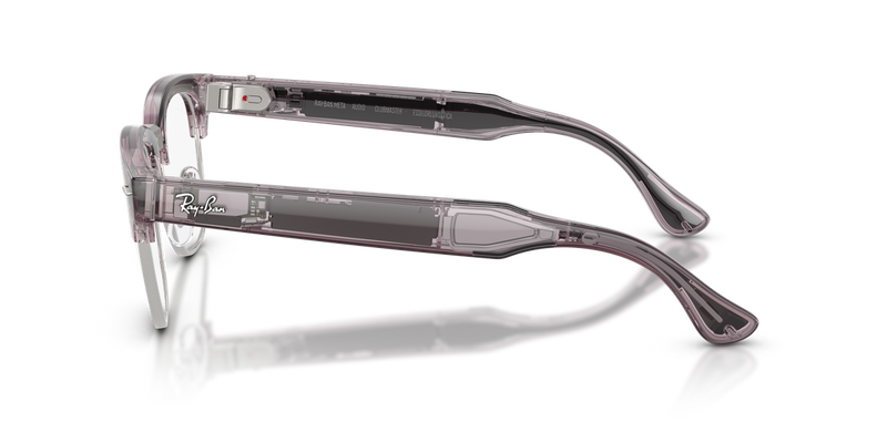 Ray-Ban Meta Audio Clubmaster Optics in Transparent Orchid (8550) - Alternate View