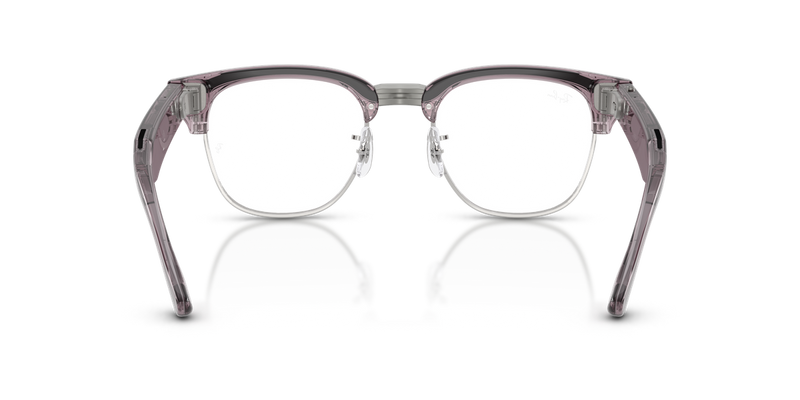 Ray-Ban Meta Audio Clubmaster Optics in Transparent Orchid (8550) - Alternate View