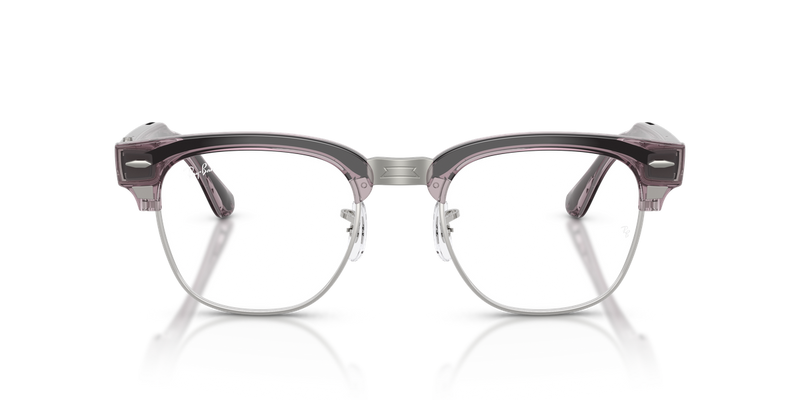 Ray-Ban Meta Audio Clubmaster Optics in Transparent Orchid (8550) - Alternate View