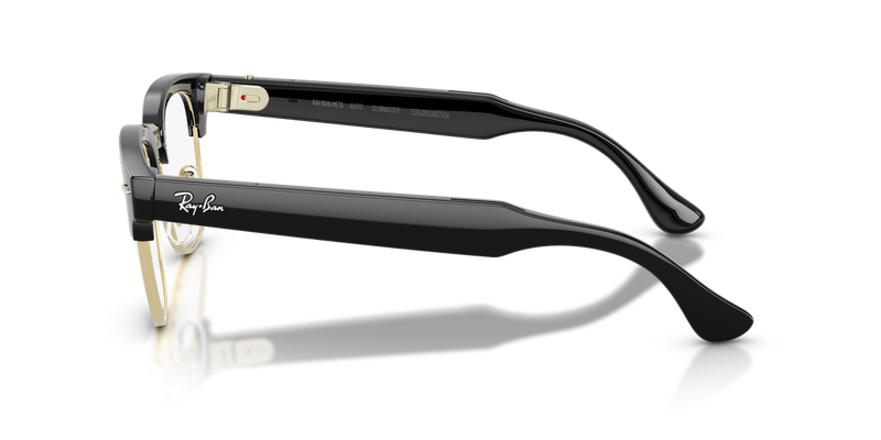 Ray-Ban Meta Audio Clubmaster in Black on Gold - Side View