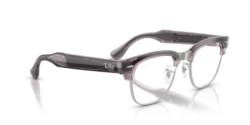 Ray-Ban Meta Audio Clubmaster in Transparent Orchid - Alternate View
