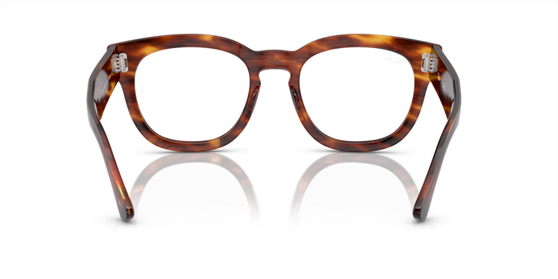Ray-Ban MEGA HAWKEYE in Striped Havana / Clear (2144) - Temple Detail