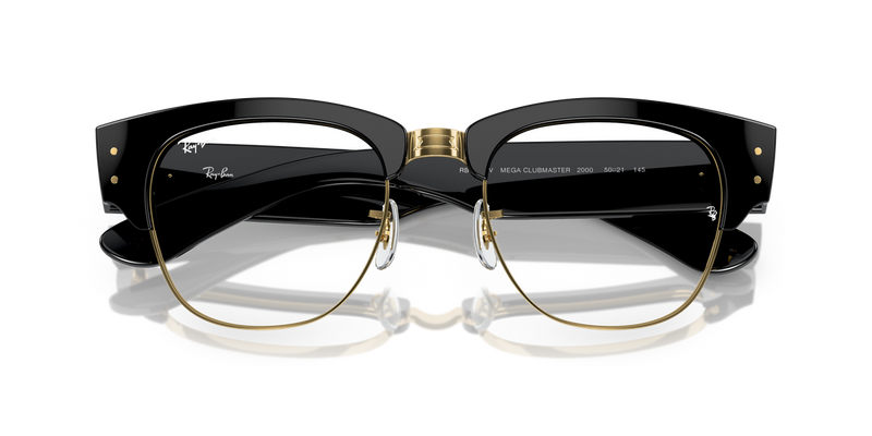 Ray-Ban MEGA CLUBMASTER in Black On Gold - Side View