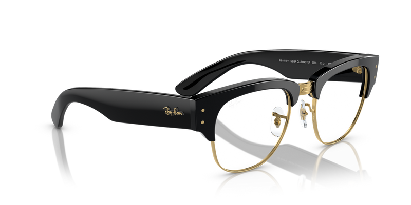 Ray-Ban MEGA CLUBMASTER in Black On Gold - Alternate View