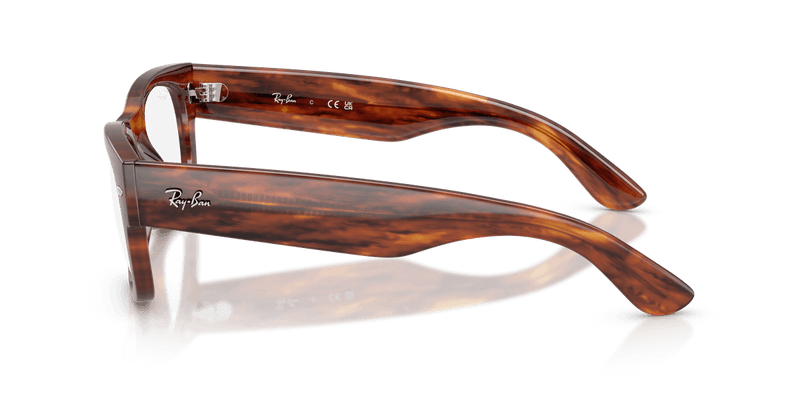 Ray-Ban MEGA WAYFARER II RX0832V in Striped Havana / Clear (2144) - Temple Detail