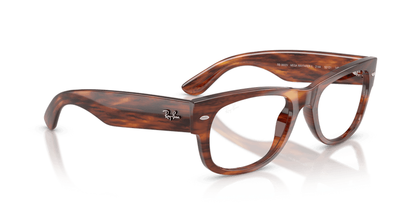 Ray-Ban MEGA WAYFARER II RX0832V in Striped Havana / Clear (2144) - Back View
