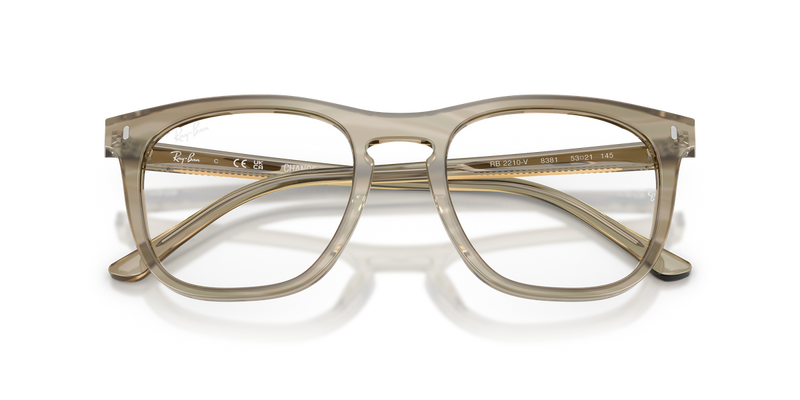 Ray-Ban RX2210V in Photo Striped Grey - Alternate View