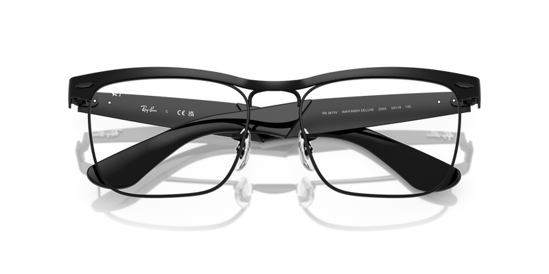 Ray-Ban WAYFARER DELUXE in Matte Black / Clear (2503) - Side View