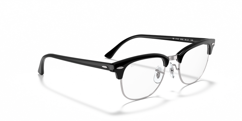 Ray-Ban CLUBMASTER in Black On Silver / Clear (2000) - Alternate View