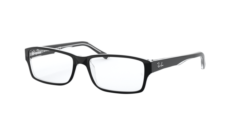 Ray-Ban RX5169 in Black On Transparent - Front View