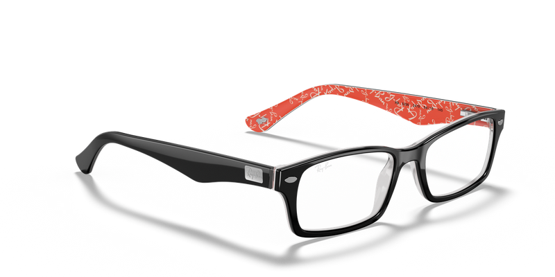 Ray-Ban RX5206 in Black On Red / Clear (2479) - Alternate View