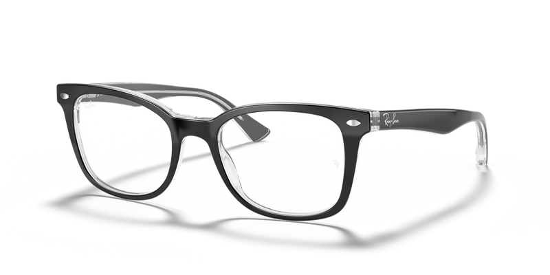 Ray-Ban RX5285 in Black On Transparent - Front View