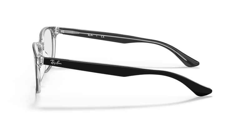 Ray-Ban RX5375 in Black On Transparent - Back View