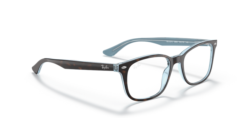 Ray-Ban RX5375 in Havana On Light Blue - Alternate View