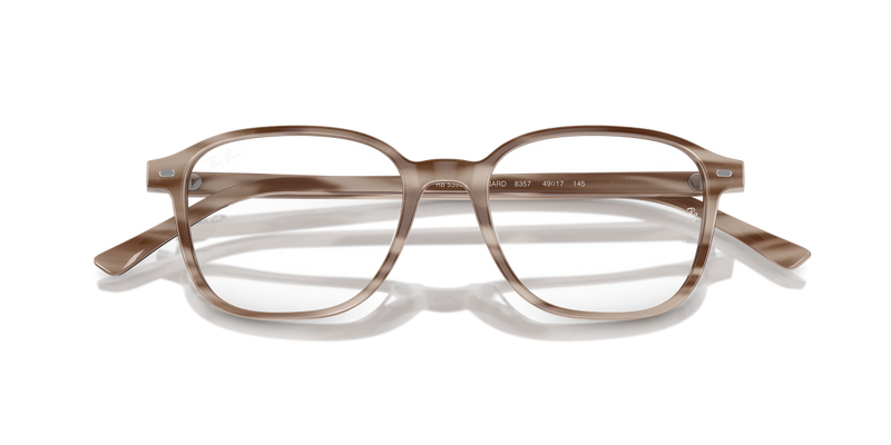 Ray-Ban LEONARD in Striped Beige / Clear (8357) - Alternate View