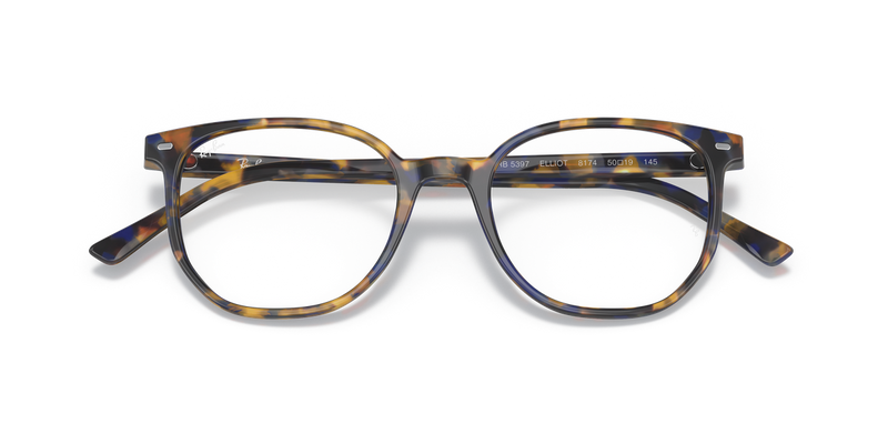 Ray-Ban ELLIOT in Yellow & Blue Havana / Clear (8174) - Alternate View