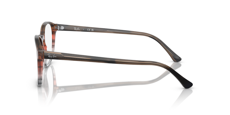 Ray-Ban RX5417 in Striped Brown & Red / Clear (8251) - Alternate View