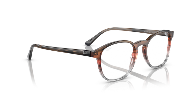 Ray-Ban RX5417 in Striped Brown & Red / Clear (8251) - Alternate View