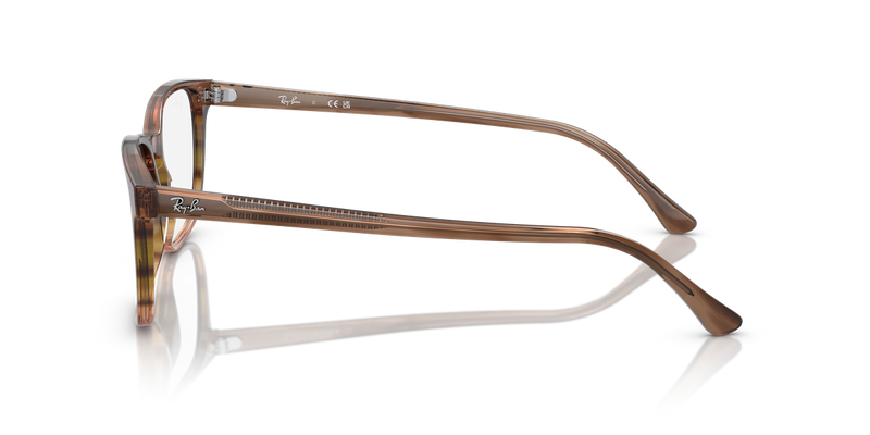 Ray-Ban RX5418 in Striped Brown & Green - Alternate View