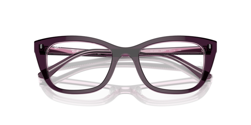 Ray-Ban RX5433 in Violet On Transparent Pink - Alternate View