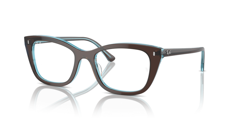 Ray-Ban RX5433 in Brown On Transparent Blue - Alternate View