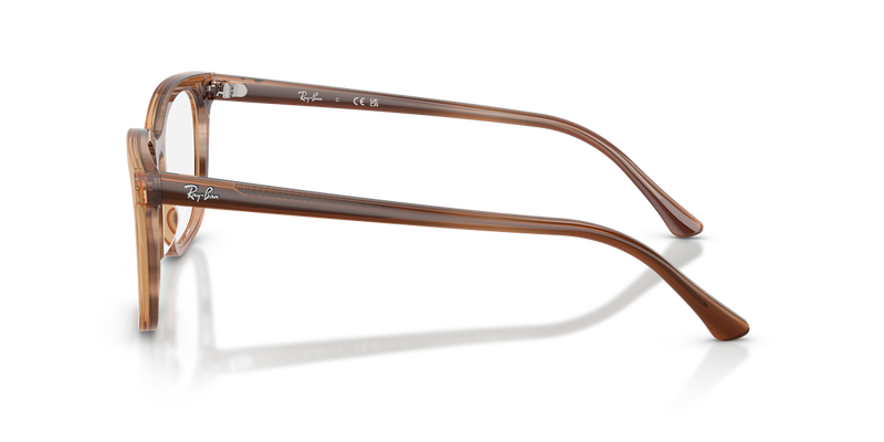 Ray-Ban RX5446F in Striped Brown / Clear (8455) - Alternate View