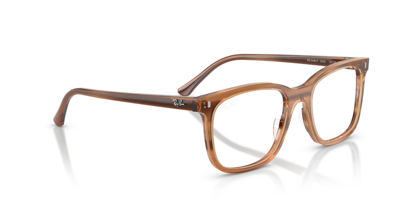 Ray-Ban RX5446F in Striped Brown / Clear (8455) - Alternate View