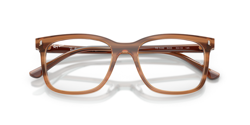 Ray-Ban RX5446 in Striped Brown / Clear (8455) - Alternate View
