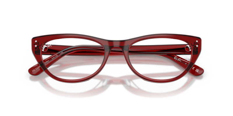 Ray-Ban RX5449D in Transparent Bordeaux / Clear (8464) - Side View