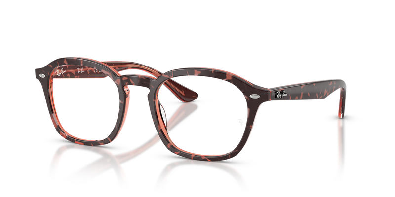 Ray-Ban RX5451F in Havana & Red / Clear (8488) - Alternate View